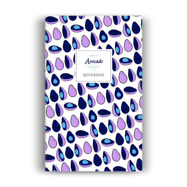Avocado Notebook: White Purple Edition (5x8 inches)