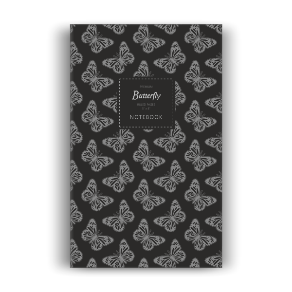 Butterfly Notebook: Black Edition (5x8 inches)