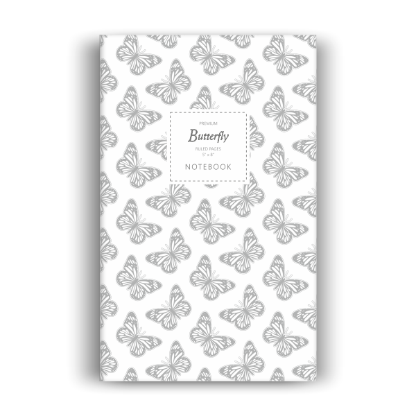 Butterfly Notebook: White Edition (5x8 inches)