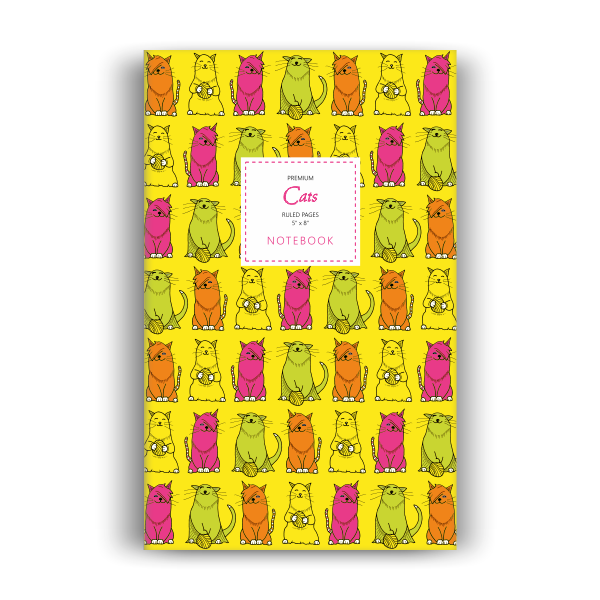 Cats Notebook: Yellow Edition (5x8 inches)