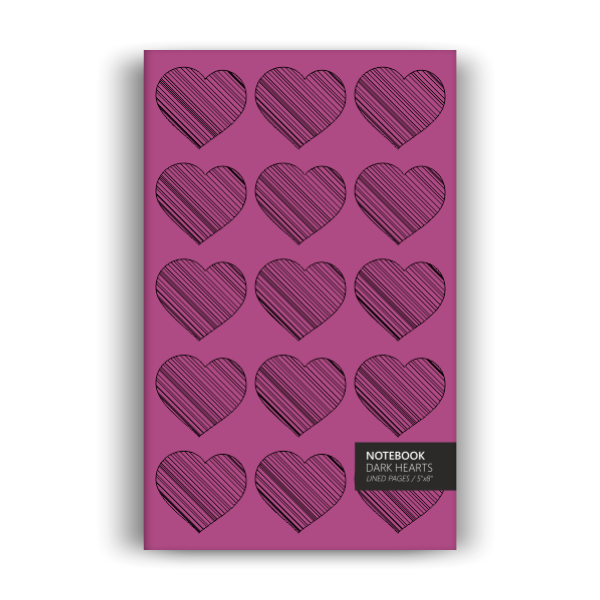 Dark Hearts Notebook: Pink Edition (5x8 inches)