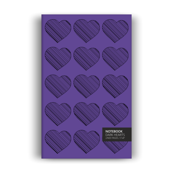 Dark Hearts Notebook: Purple Edition (5x8 inches)