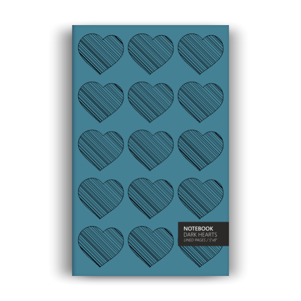 Dark Hearts Notebook: Turquoise Edition (5x8 inches)