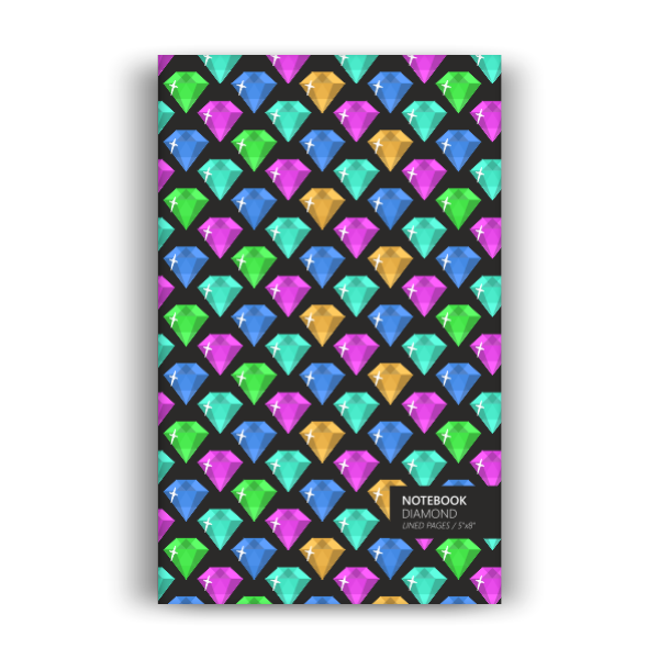Notebook: Diamond - Neon Dark Edition (5x8 inches)