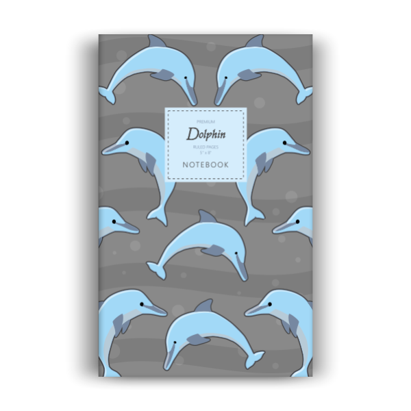 Dolphin Notebook: Grey Edition (5x8 inches)