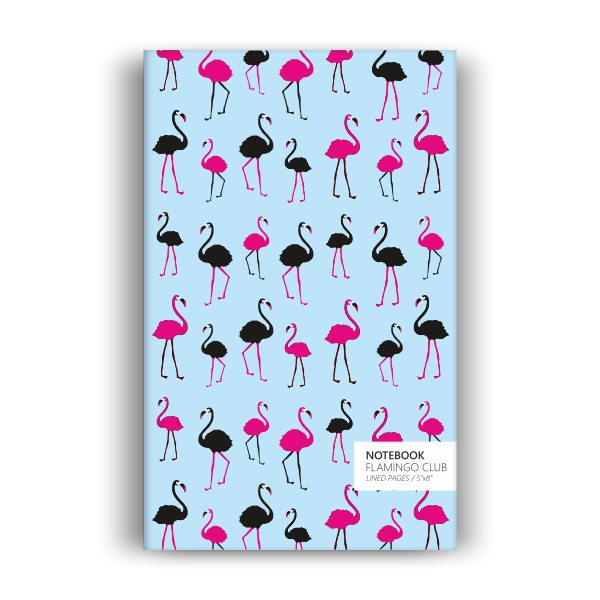 Notebook: Flamingo Club - Blue Edition (5x8 inches)