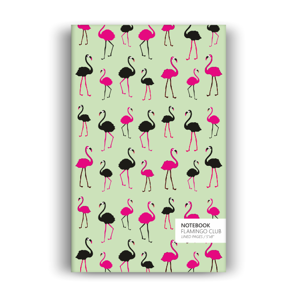 Flamingo Club Notebook: Green Edition (5x8 inches)