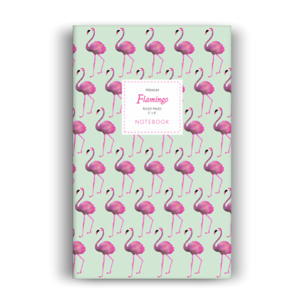 Flamingo Notebook: Green Edition (5x8 inches)