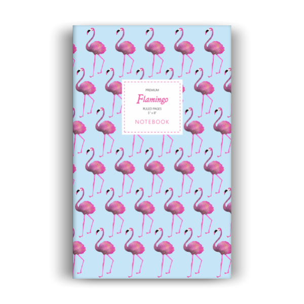 Notebook: Flamingo - Light Blue Edition (5x8 inches)