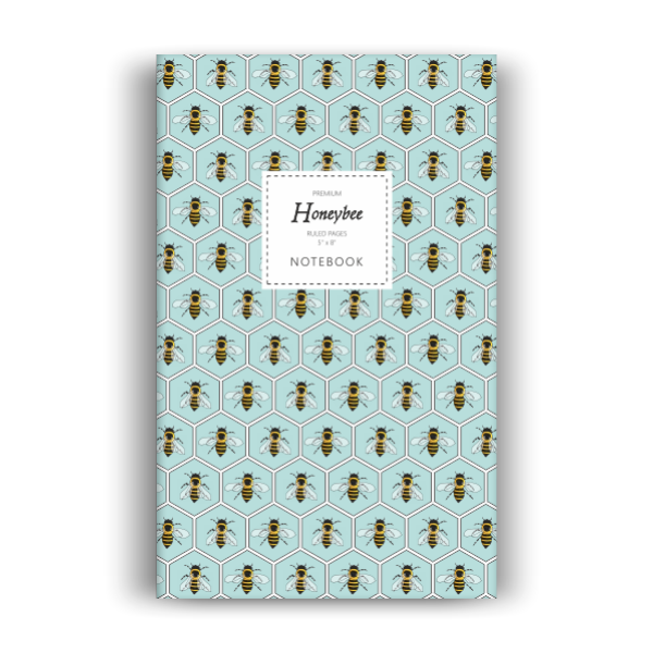 Honeybee Notebook: Aqua Edition (5x8 inches)