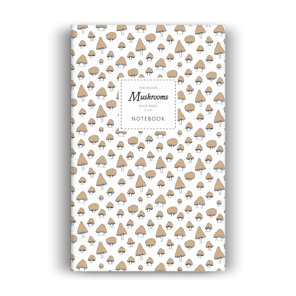 One Million Mushrooms Notebook: Button Brown Edition (5x8 inches)