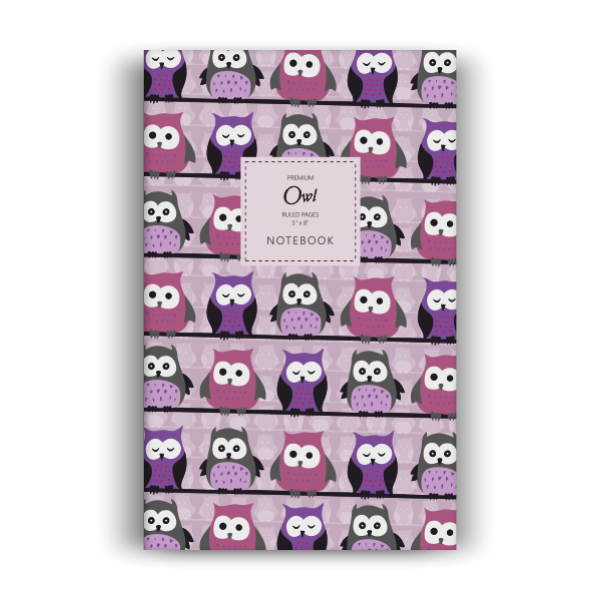 Owl Notebook: Purple Edition (5x8 inches)