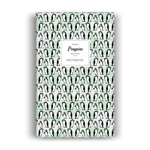 Penguins Notebook: Spring Green Edition (5x8 inches)