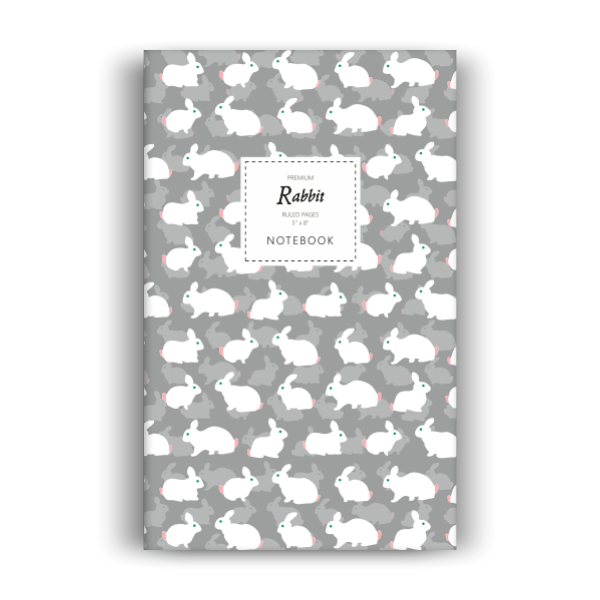 Rabbit Notebook: Grey Edition (5x8 inches)