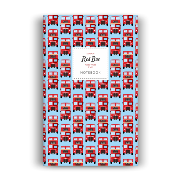 Notebook: Red Bus - Sky Blue Edition (5x8 inches)