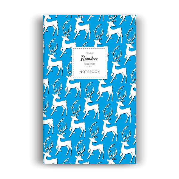 Reindeer Notebook: Blue Edition (5x8 inches)