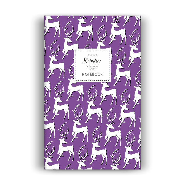 Reindeer Notebook: Purple Edition (5x8 inches)