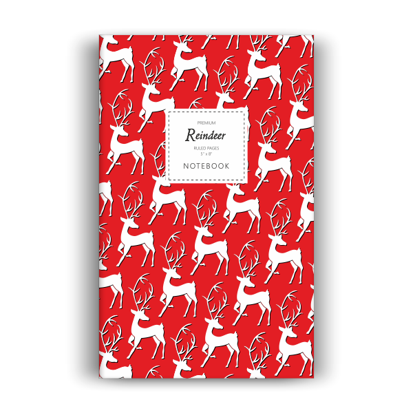 Reindeer Notebook: Red Edition (5x8 inches)