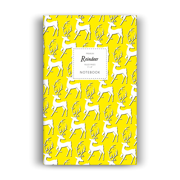 Reindeer Notebook: Yellow Edition (5x8 inches)