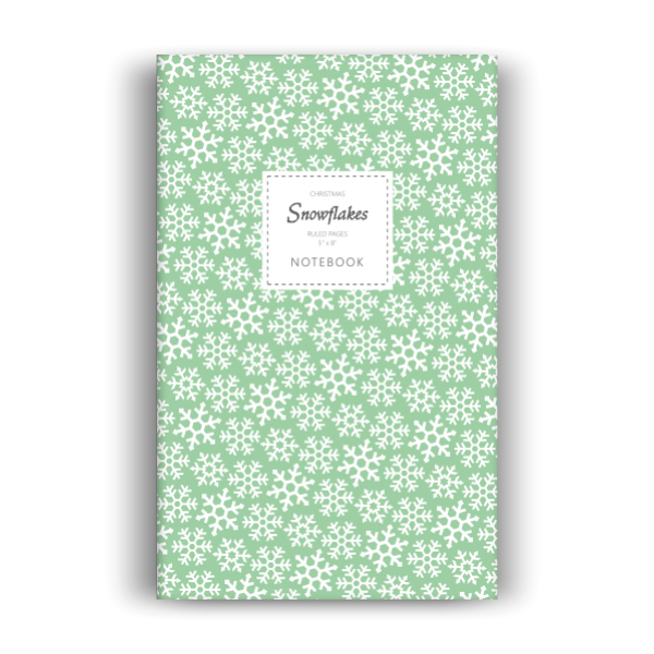 Snowflakes (Christmas) Notebook: Green Edition (5x8 inches)