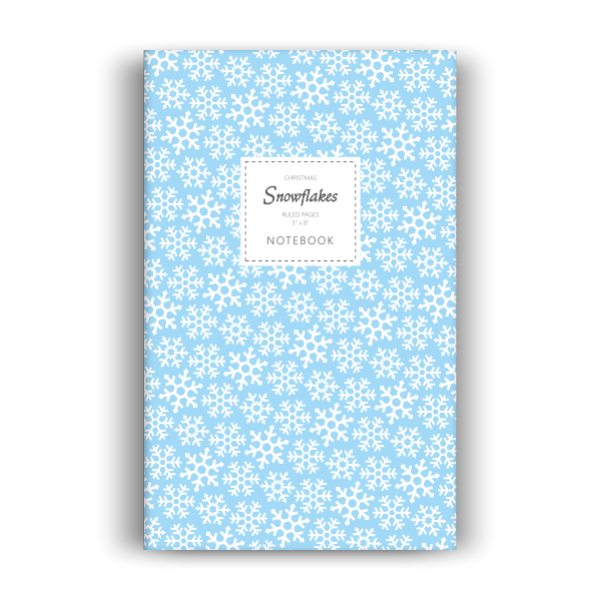 Notebook: Snowflakes (Christmas) - Ice Blue Edition (5x8 inches)