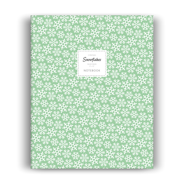 Snowflakes (Christmas) Notebook: Green Edition (8x10 inches)