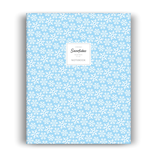 Snowflakes (Christmas) Notebook: Ice Blue Edition (8x10 inches)