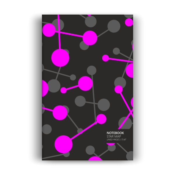 Star Map Notebook: Night Pink Edition (5x8 inches)