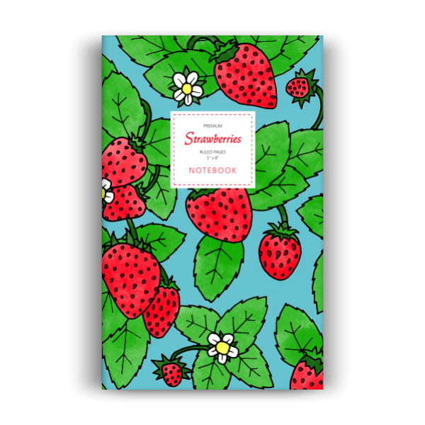 Strawberries Notebook: Sky Blue Edition (5x8 inches)