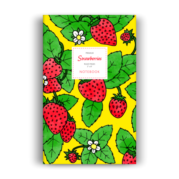 Strawberries Notebook: Yellow Edition (5x8 inches)