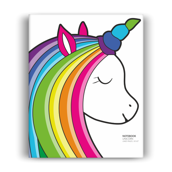 Unicorn Notebook: White Edition (8x10 inches)