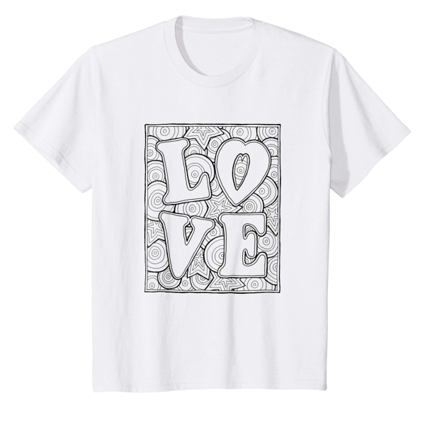 T-Shirt Colouring: Love (Men, Women & Kids)