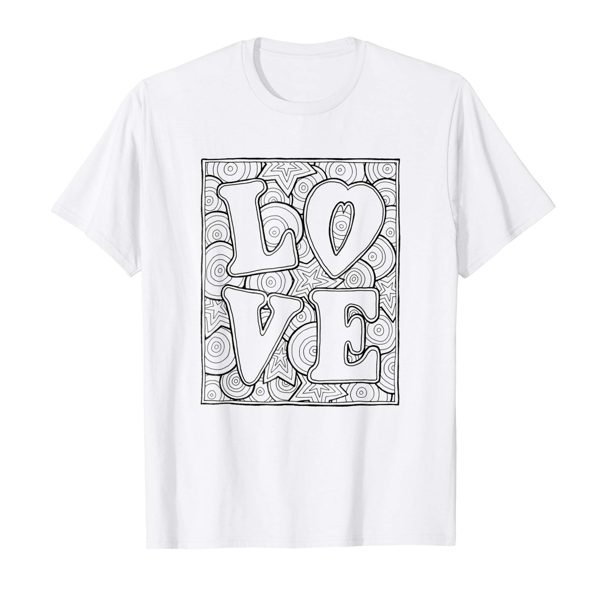 T-Shirt Colouring: Love (Block Edition) (Mens Edition)