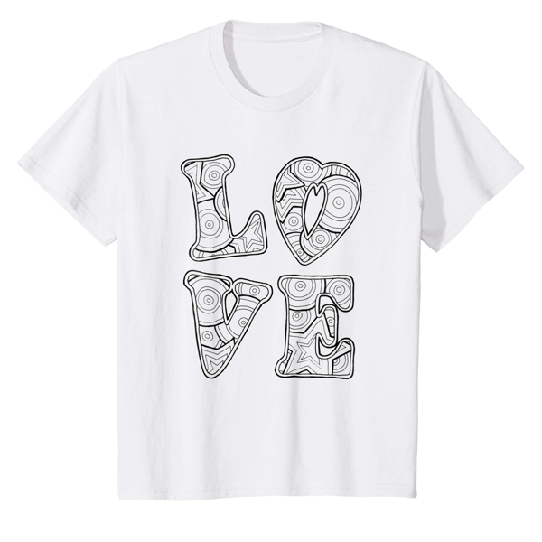 T-Shirt Colouring: Love (Men, Women & Kids)