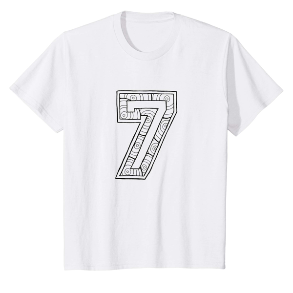 T-Shirt Colouring: Number 7 (Men, Women & Kids)