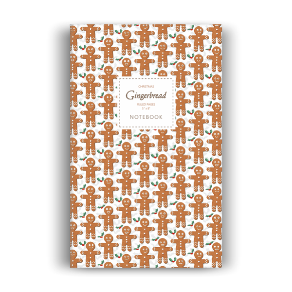 Christmas Gingerbread Notebook: White Edition (5x8 inches)