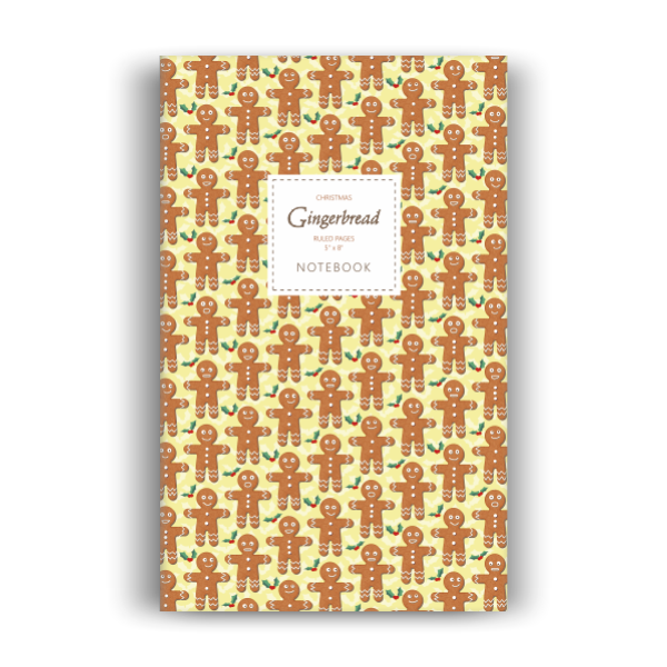 Christmas Gingerbread Notebook: Yellow Edition (5x8 inches)