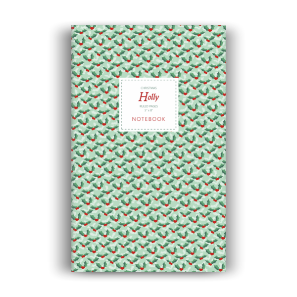Christmas Holly Notebook: Green Edition (5x8 inches)