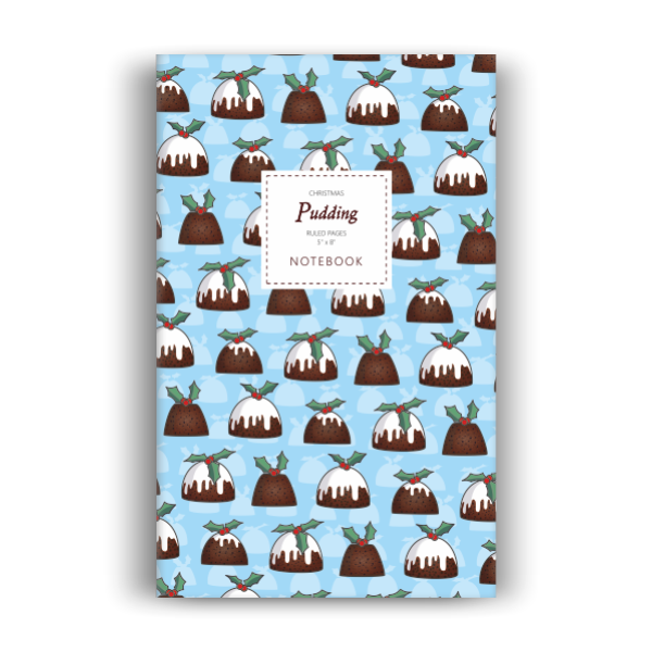 Christmas Pudding Notebook: Blue Edition (5x8 inches)