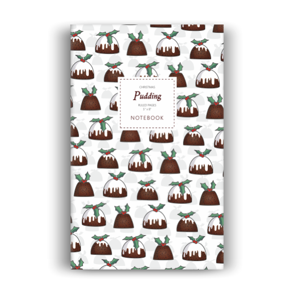 Notebook: Christmas Pudding - White Edition (5x8 inches)