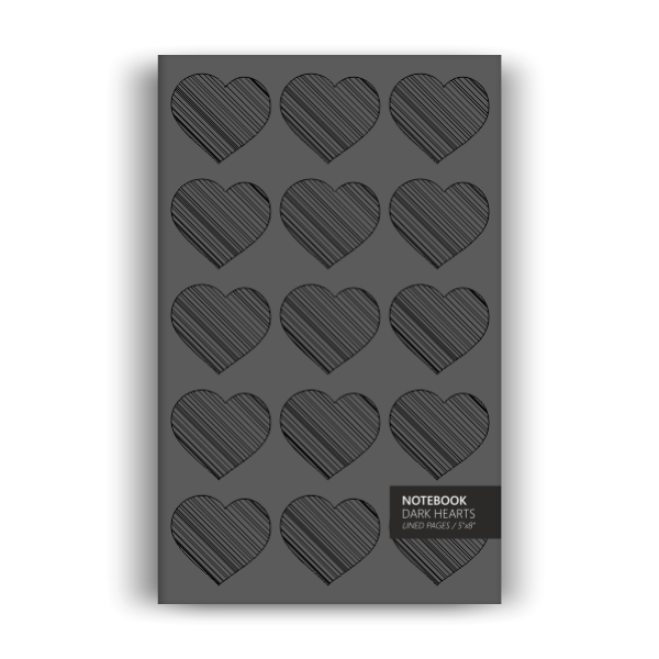 Dark Hearts Notebook: Grey Edition (5x8 inches)