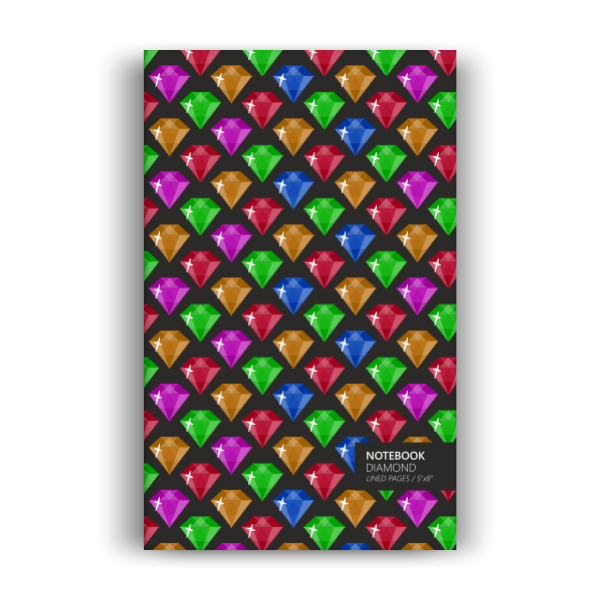 Diamond Notebook: Rainbow Dark Edition (5x8 inches)