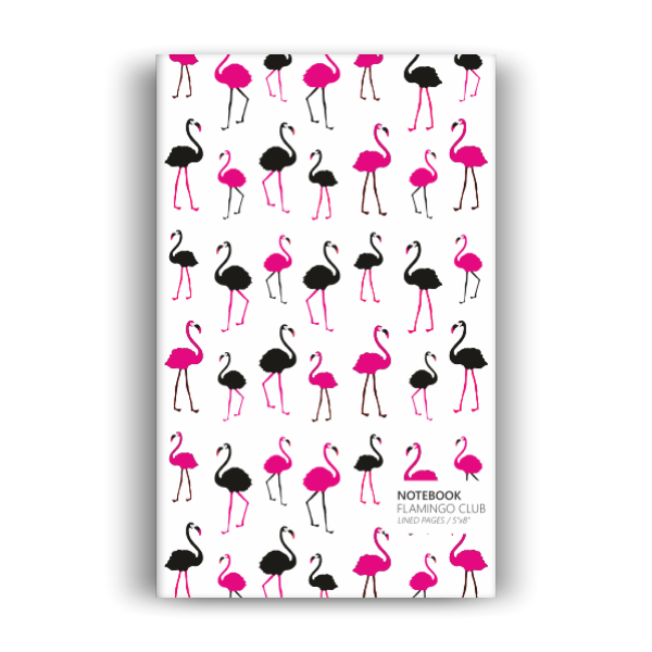 Flamingo Club Notebook: White Edition (5x8 inches)