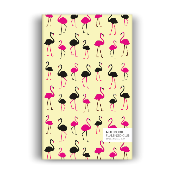 Flamingo Club Notebook: Yellow Edition (5x8 inches)
