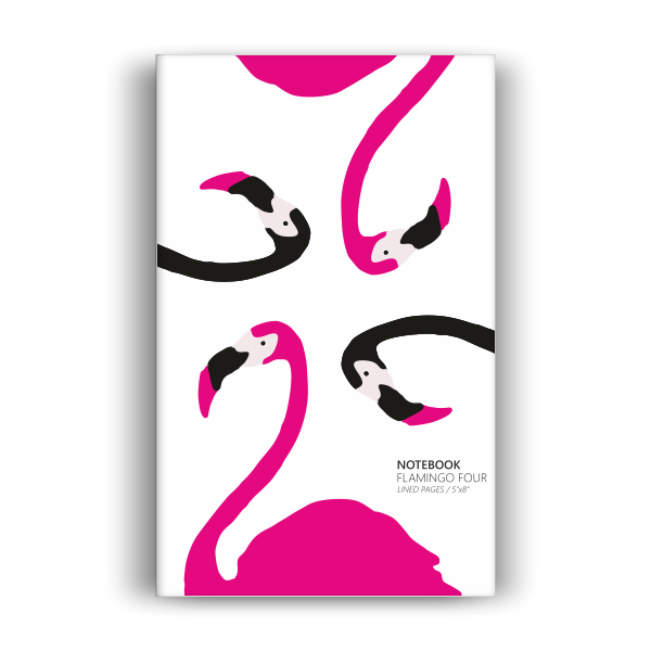 Notebook: Flamingo Four - White Edition (5x8 inches)