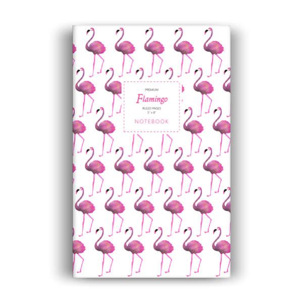 Flamingo Notebook: White Edition (5x8 inches)