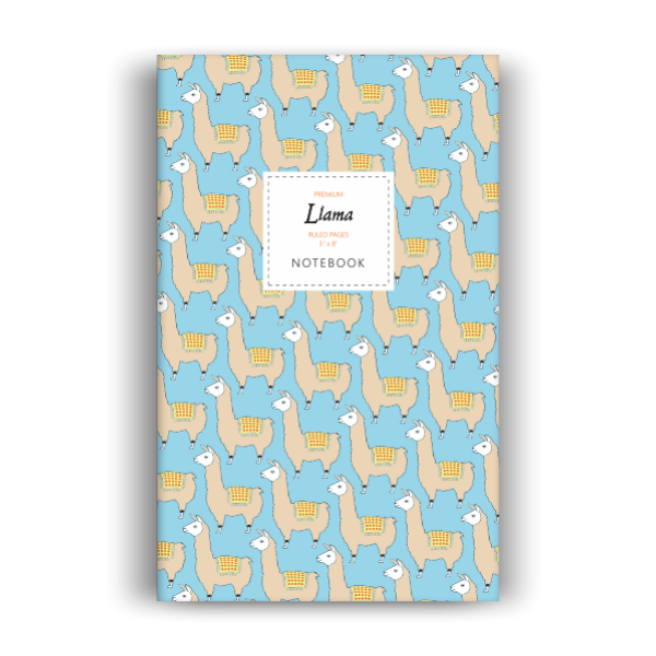 Llama Notebook: Sky Blue Edition (5x8 inches)
