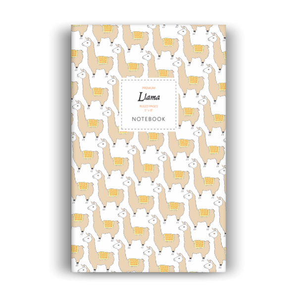 Llama Notebook: White Edition (5x8 inches)