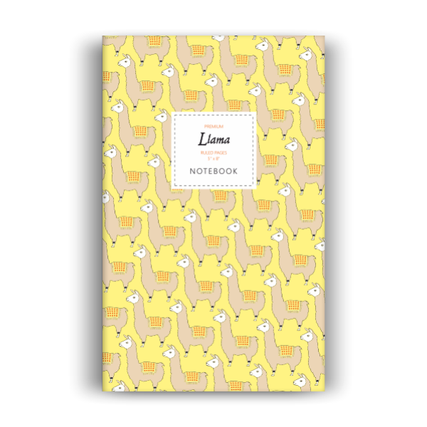 Llama Notebook: Yellow Edition (5x8 inches)