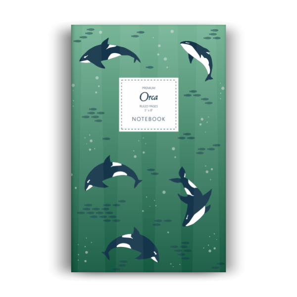 Notebook: Orca - Emerald Edition (5x8 inches)